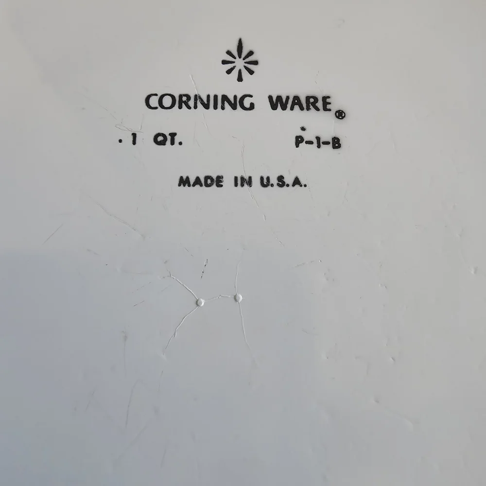 Corningware White Dish with Blue Cornflower Floral Design